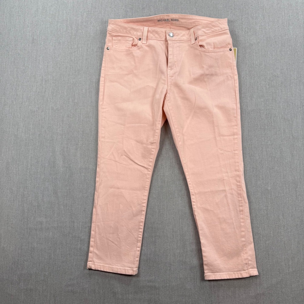 Michael Kors Blossom Pink Cropped Jeans QS69A8L447 Womens‎ Size 8 NEW